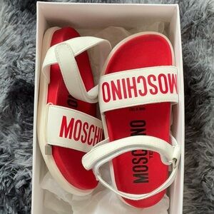 Moschino Kids Bold Red and White Sandals Girls size 13